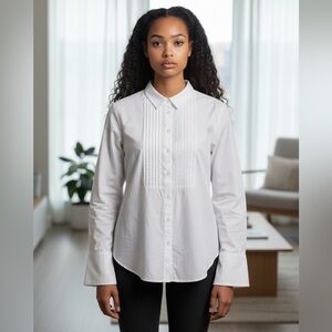 J.Jill Bib-front White Jersey Shirt